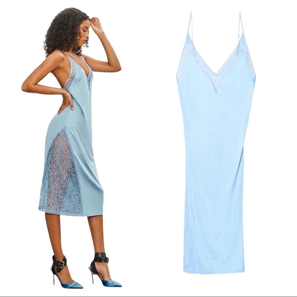 Fleur Du Mal | NWT Luster Jersey Slip in Ice Queen - Size Large